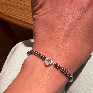 Heart Charm Silver Bracelet